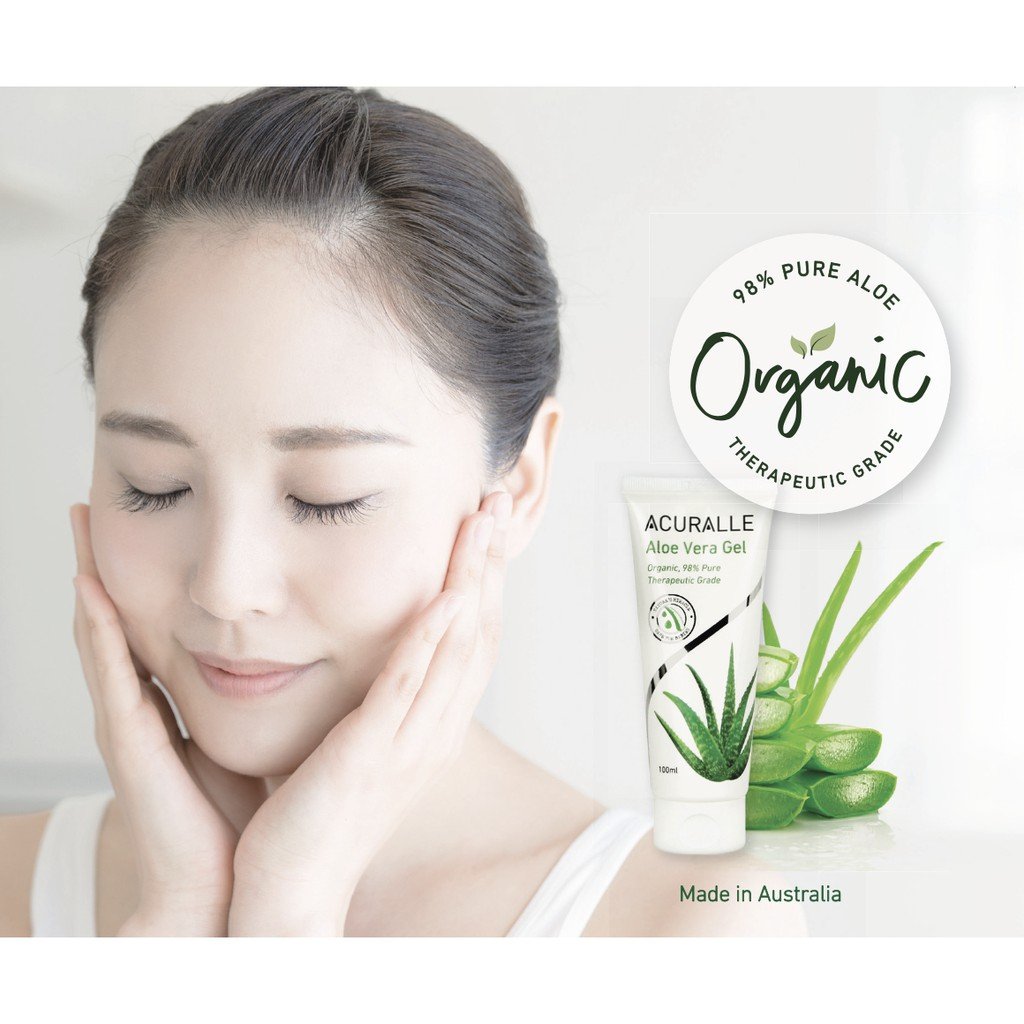 Acuralle Organic Pure Aloe Vera Gel 100ml For All Skin Type Oily Dry Normal, Best in Singapore